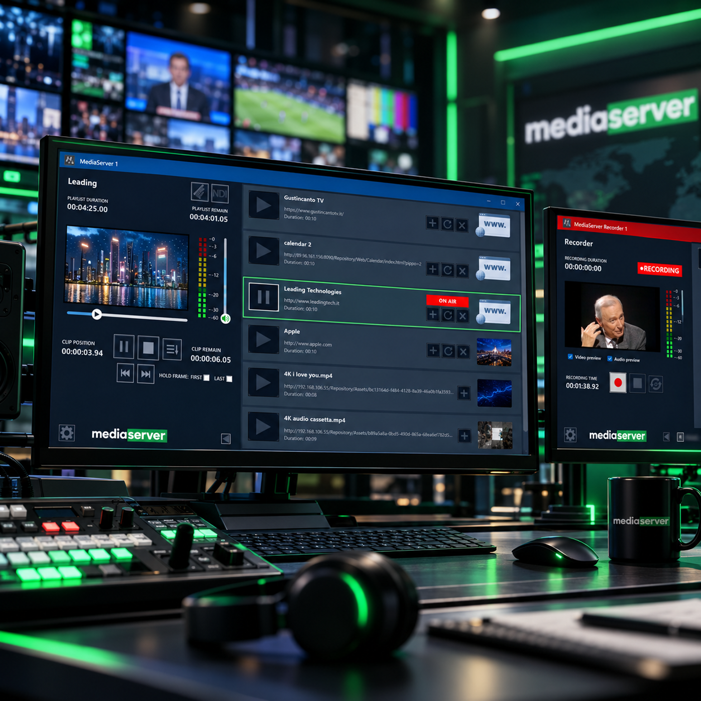MediaServer per playout e recording professionale