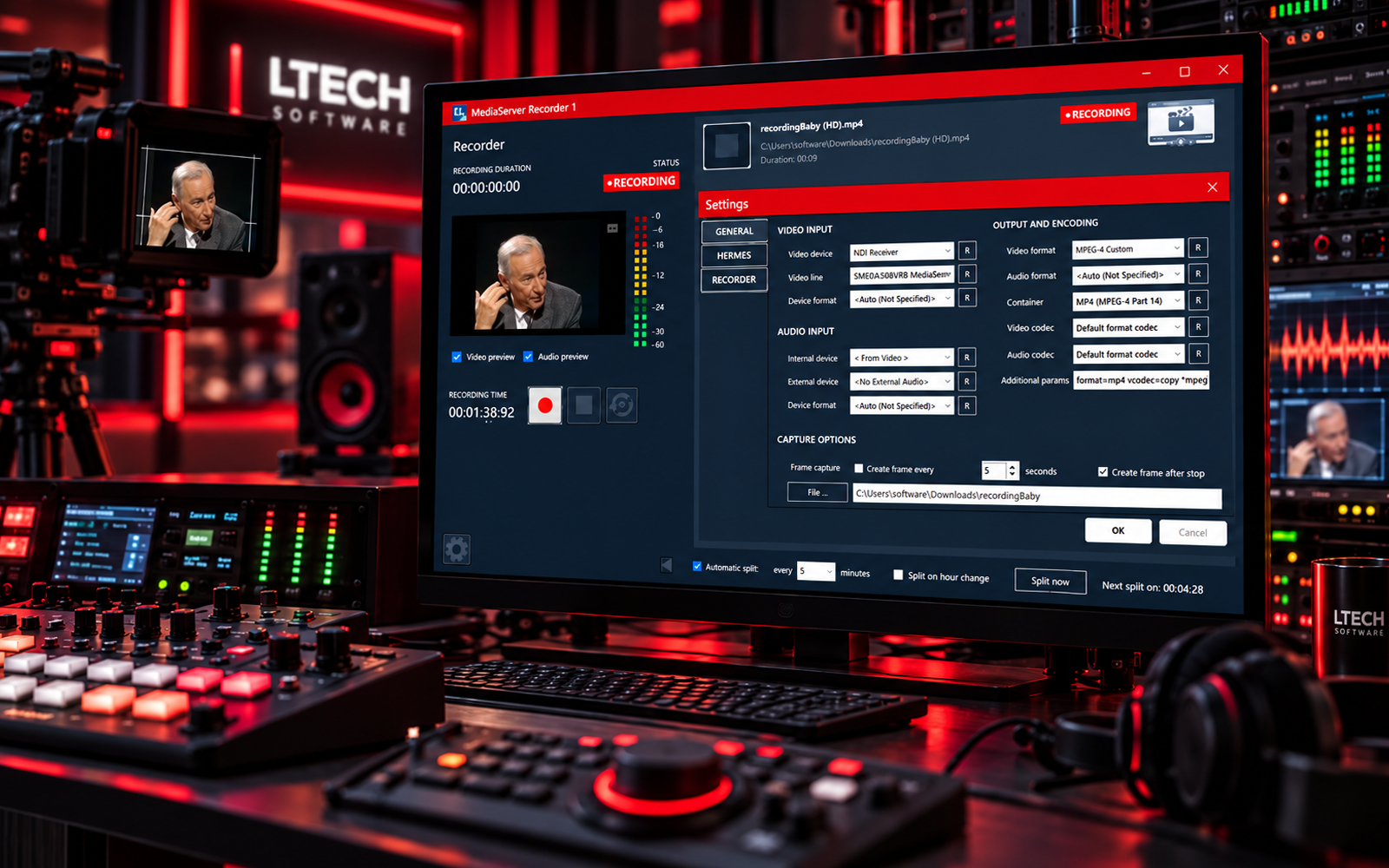 MediaServer Recorder Mode e impostazioni di registrazione