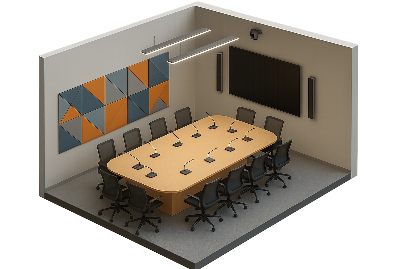 Sala meeting corporate digitalizzata con LEXI