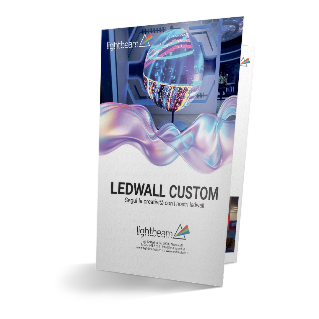 Copertina brochure soluzioni LED wall custom Lightbeam
